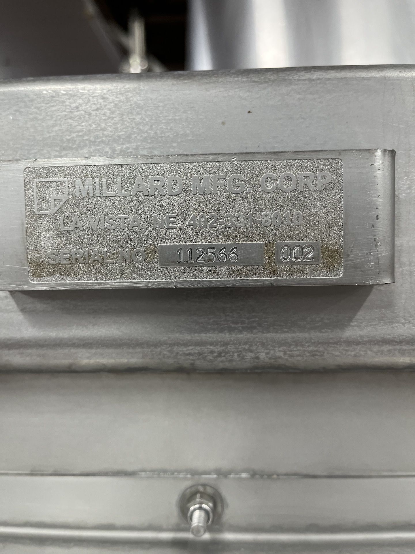 MILLARD MFG CORP TILTING ROTARY SEASONING DRUM, S/N 112566, MODEL 002 - Image 6 of 8
