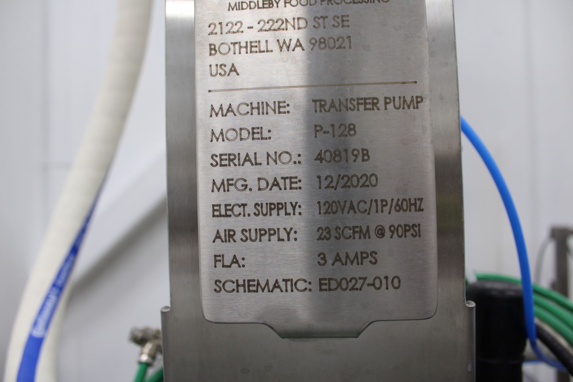 2020 HINDS BOCK PRODUCT TRANSFER PUMP, MODEL P-128, S/N 40819B - Image 4 of 5