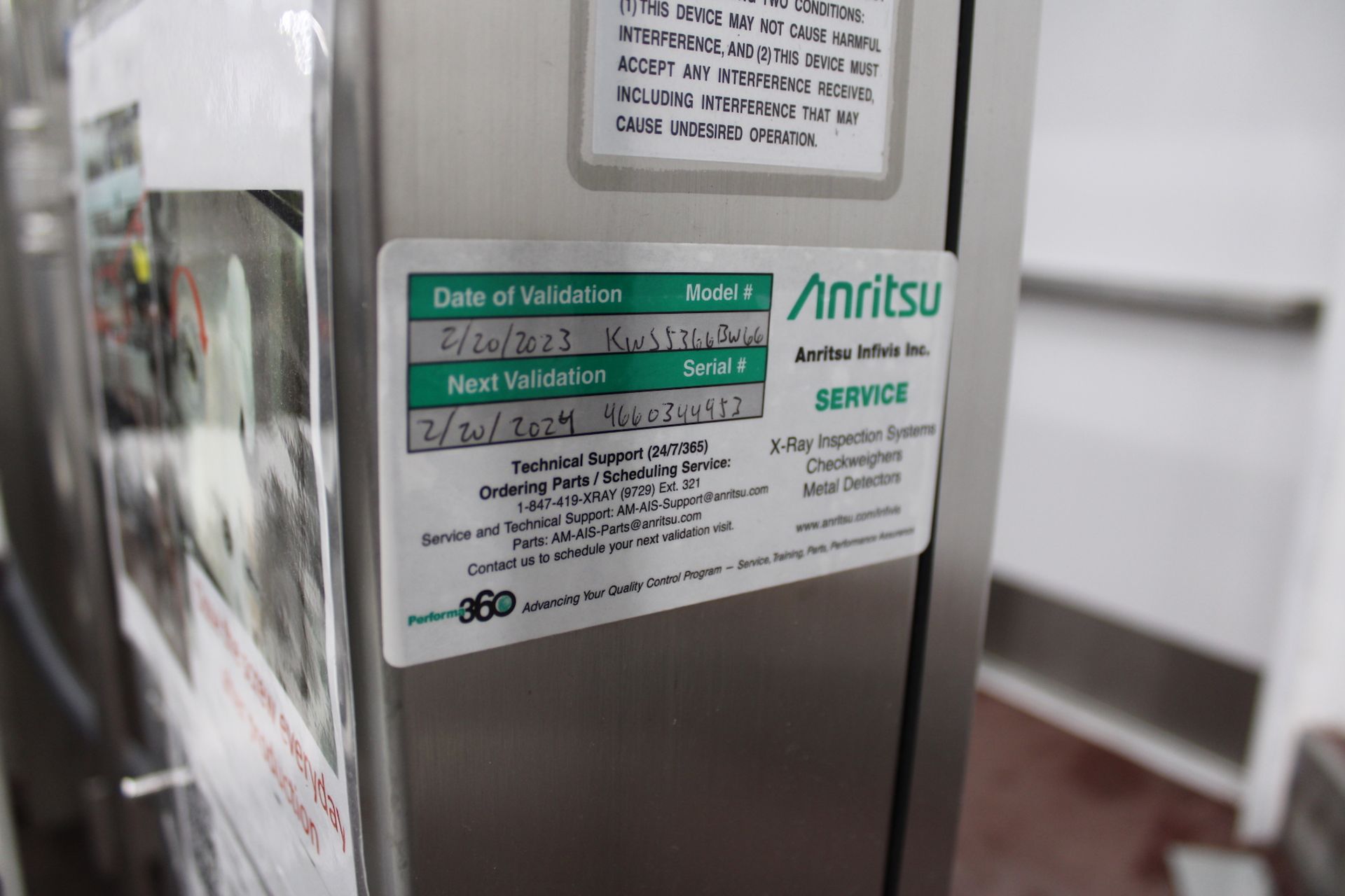 ANRITSU CHECK WEIGHER SYSTEM, MODEL SSV SERIES KWS5366BW66, S/N 4660344953, WITH PRODUCT REJECT - Image 7 of 9
