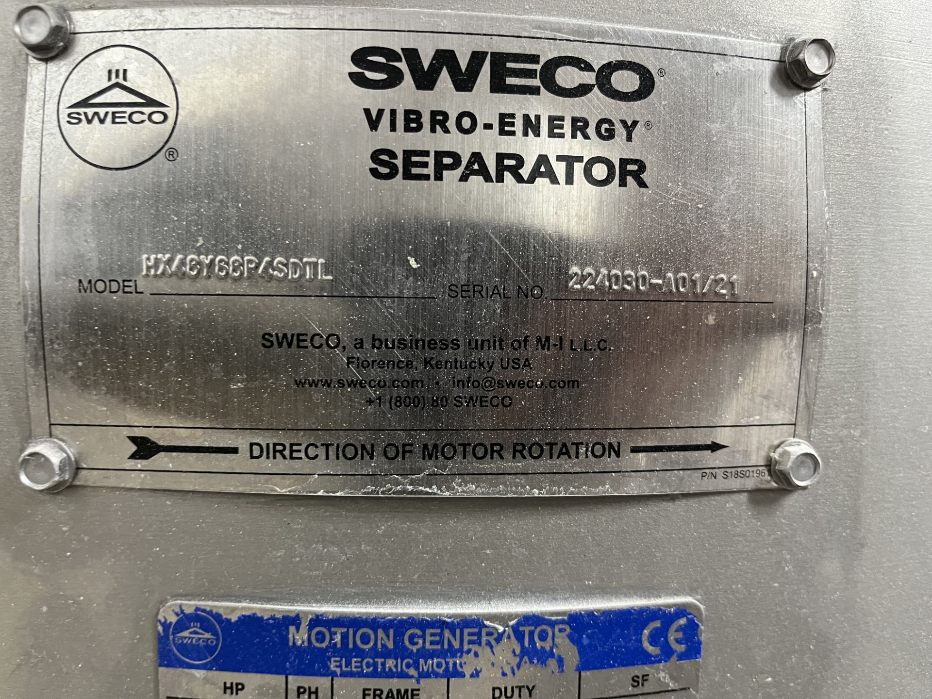 SWECO ROUND SEPARATOR WITH FLEXICON HOPPER - Image 16 of 17
