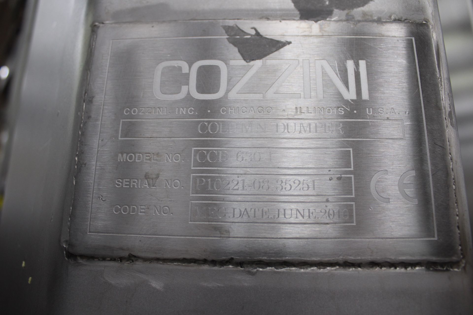 COZZINI COLUMN LIFT DUMPER, MODEL CCD 630, S/N P10221-08-35251 - Image 2 of 3