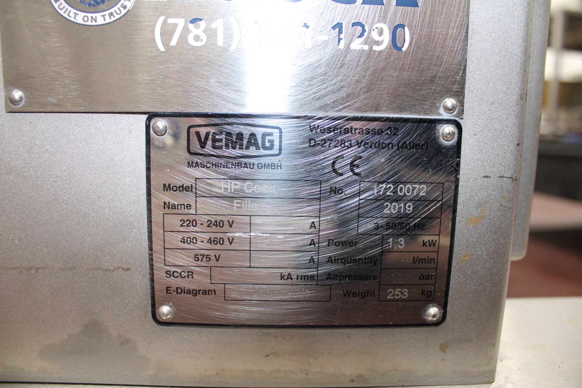 2019 REISER VEMAG FILLER / STUFFER, MODEL HP COEX, S/N 172 0072 - Bild 7 aus 8