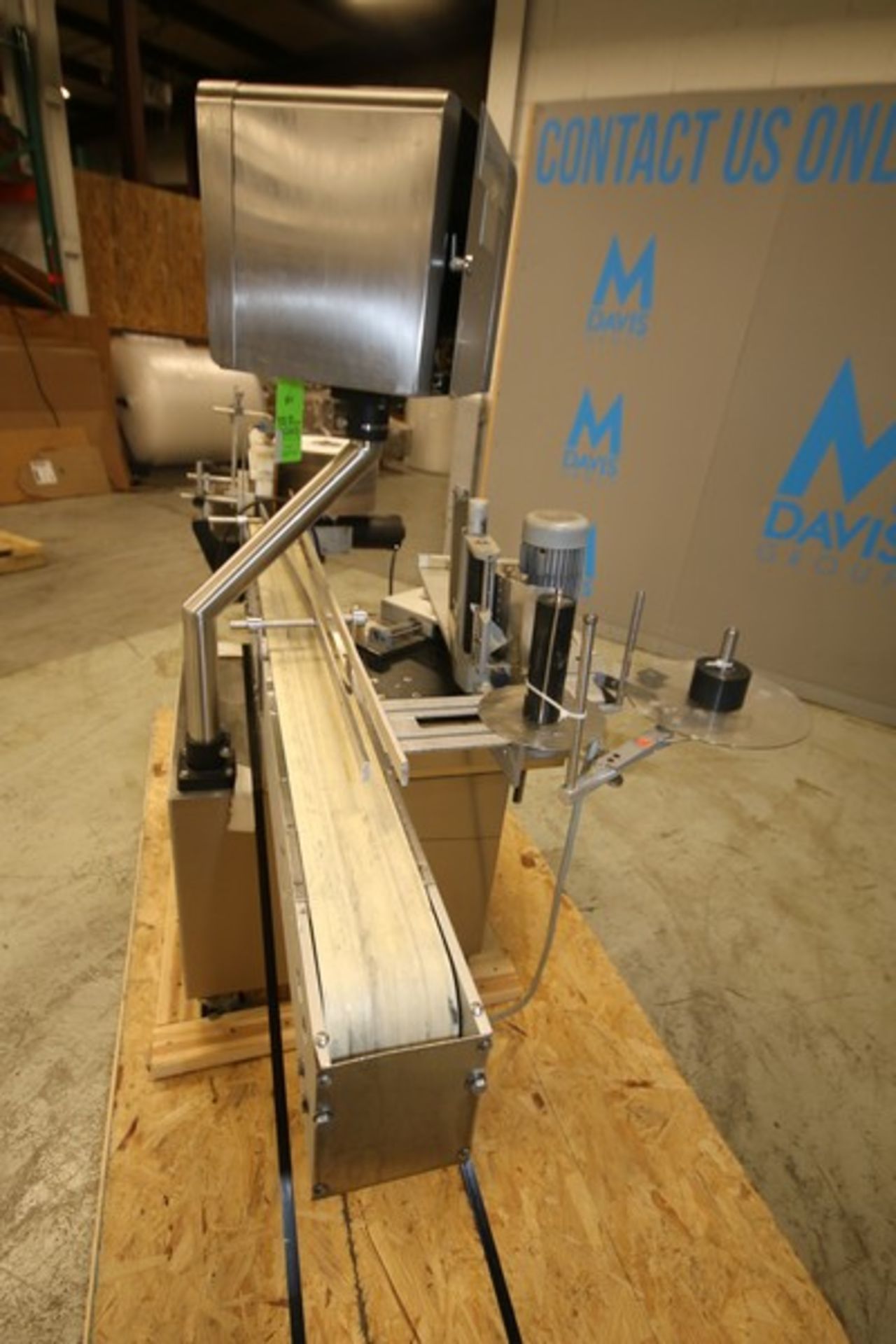 CLI (NJM) S/S Wrap Around Labeler, Model UNI-300, SN 159862HC, with 4" W Conveyor, Controls, 120V ( - Image 2 of 10