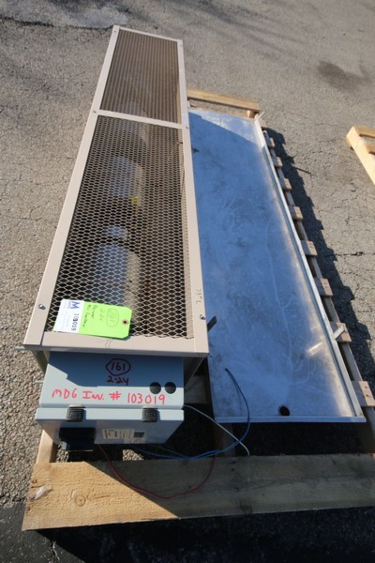 Berner INT. 75" L Air Curtain, Model 901BA1AAF1F2-FD, SN AFA2072AA/40145-1, 120V, Includes S/S Drain