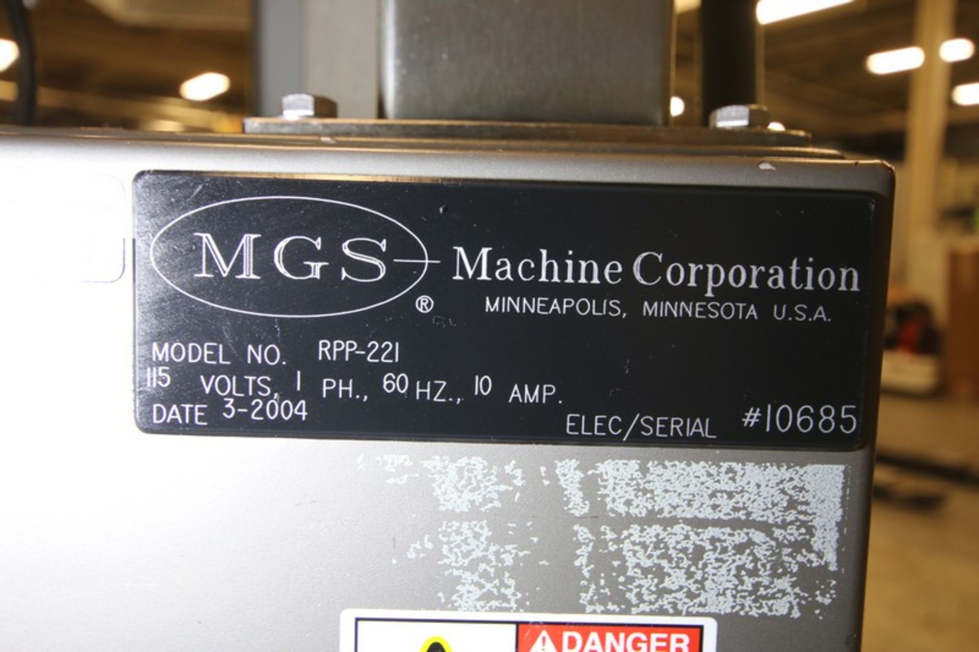 MGS S/S Pick N' Place Packaging Machine, Model RPP-221, SN 10685, with Allen Bradley Micro Logix - Image 11 of 12