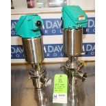 Lot of (2) Tri Clover 2" 2-Way S/S Air Valves, Model 761, Clamp Type, with Think Tops (INV#66934) (