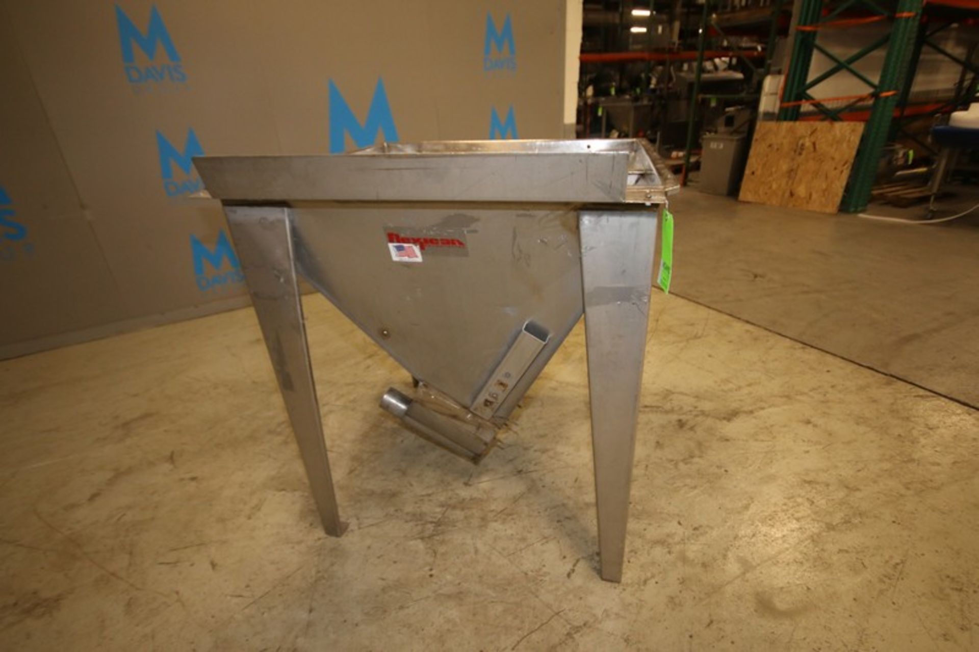 Flexicon 42" x 42" x 48" H S/S Feed Hopper with Dual 3.5" Connections (INV#100081) (Located @ the - Image 3 of 5