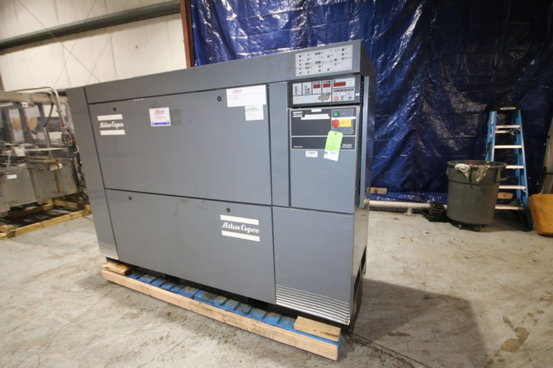 Atlas Copco 75 hp Screw Air Compressor, Model GASS-100, SN L03 2890209, 3500 rpm Motor, 460V(INV#