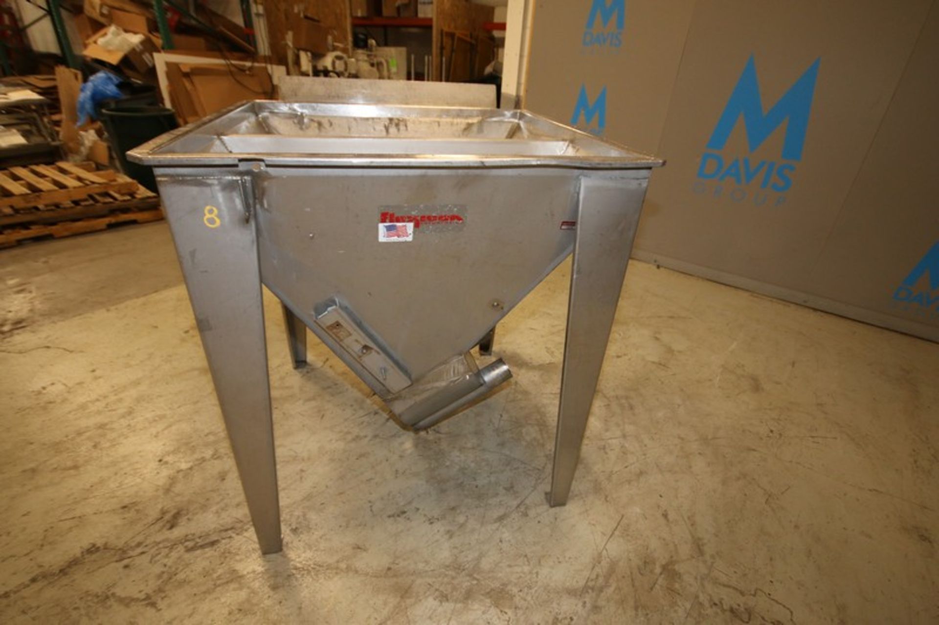 Flexicon 42" x 42" x 48" H S/S Feed Hopper with Dual 3.5" Connections (INV#100081) (Located @ the - Image 5 of 5