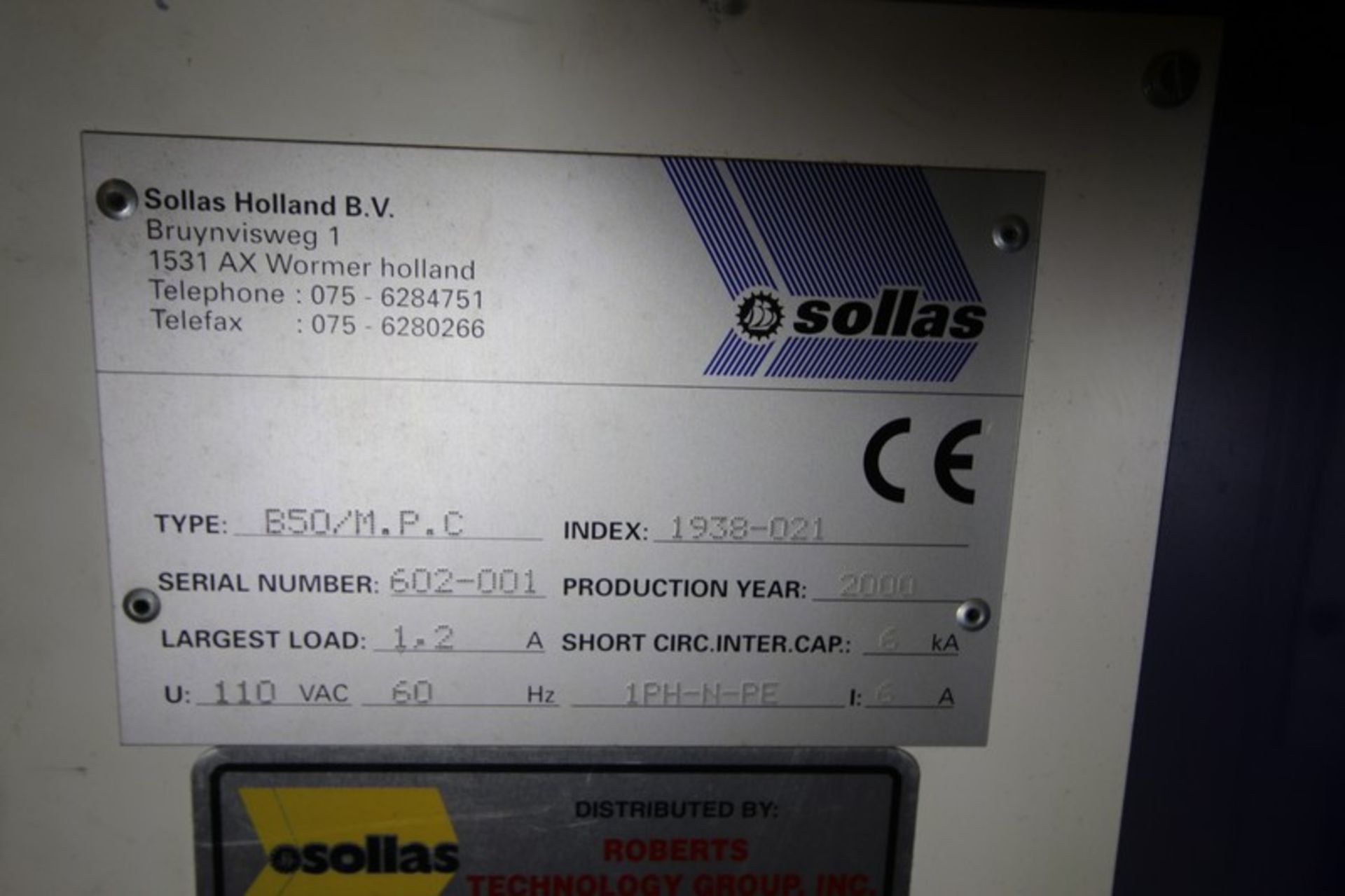 Sollas Portable Banding Machine, Type B50 / M.P.C., SN 602-001, 110V, with Foot Controller (INV# - Image 8 of 8
