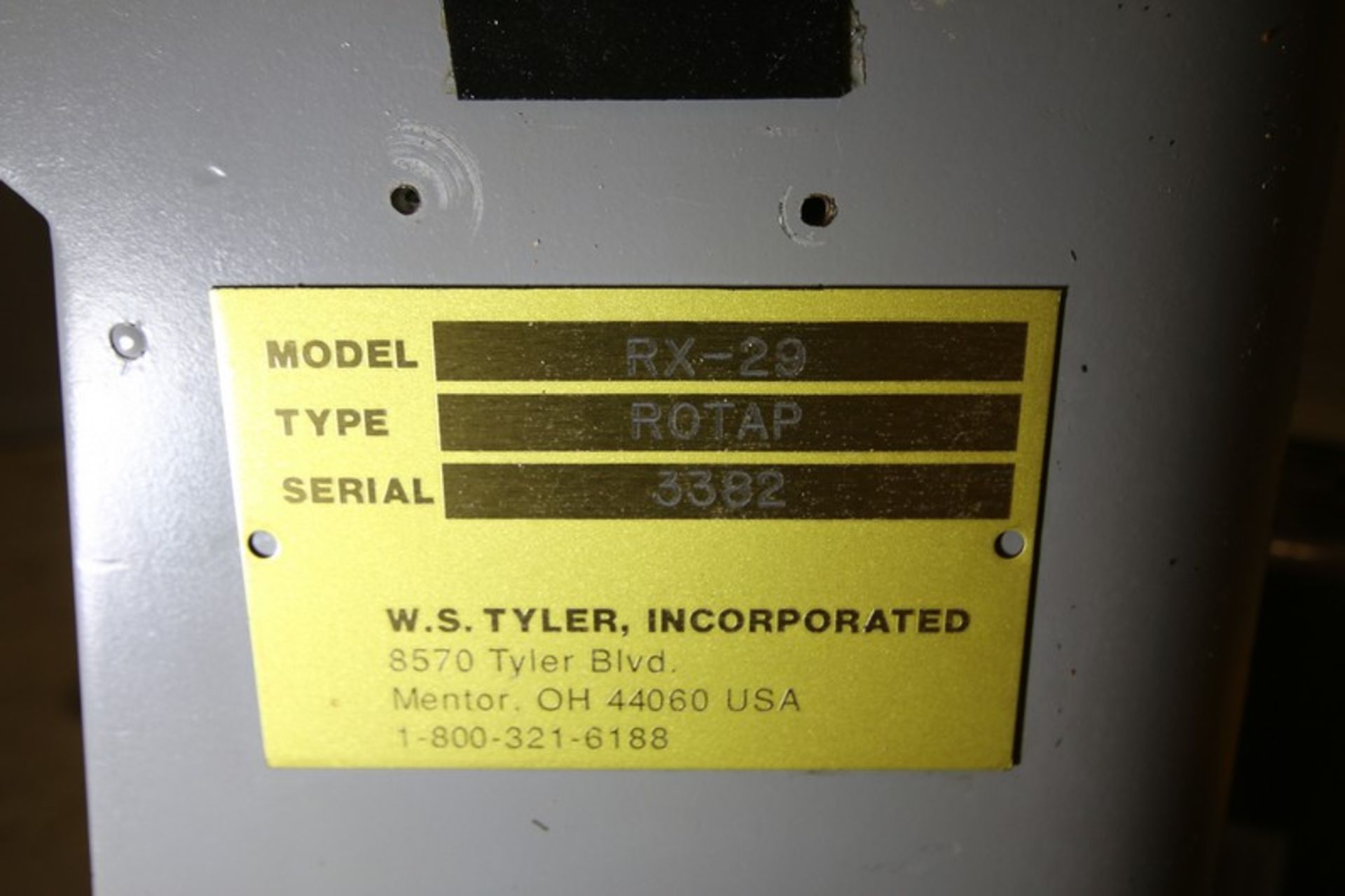 W.S. Tyler Ro-Tap Sieve Shaker, Model RX-29- Type ROTAP, SN 3382, 110V (INV#66946) (Located @ the - Image 5 of 5