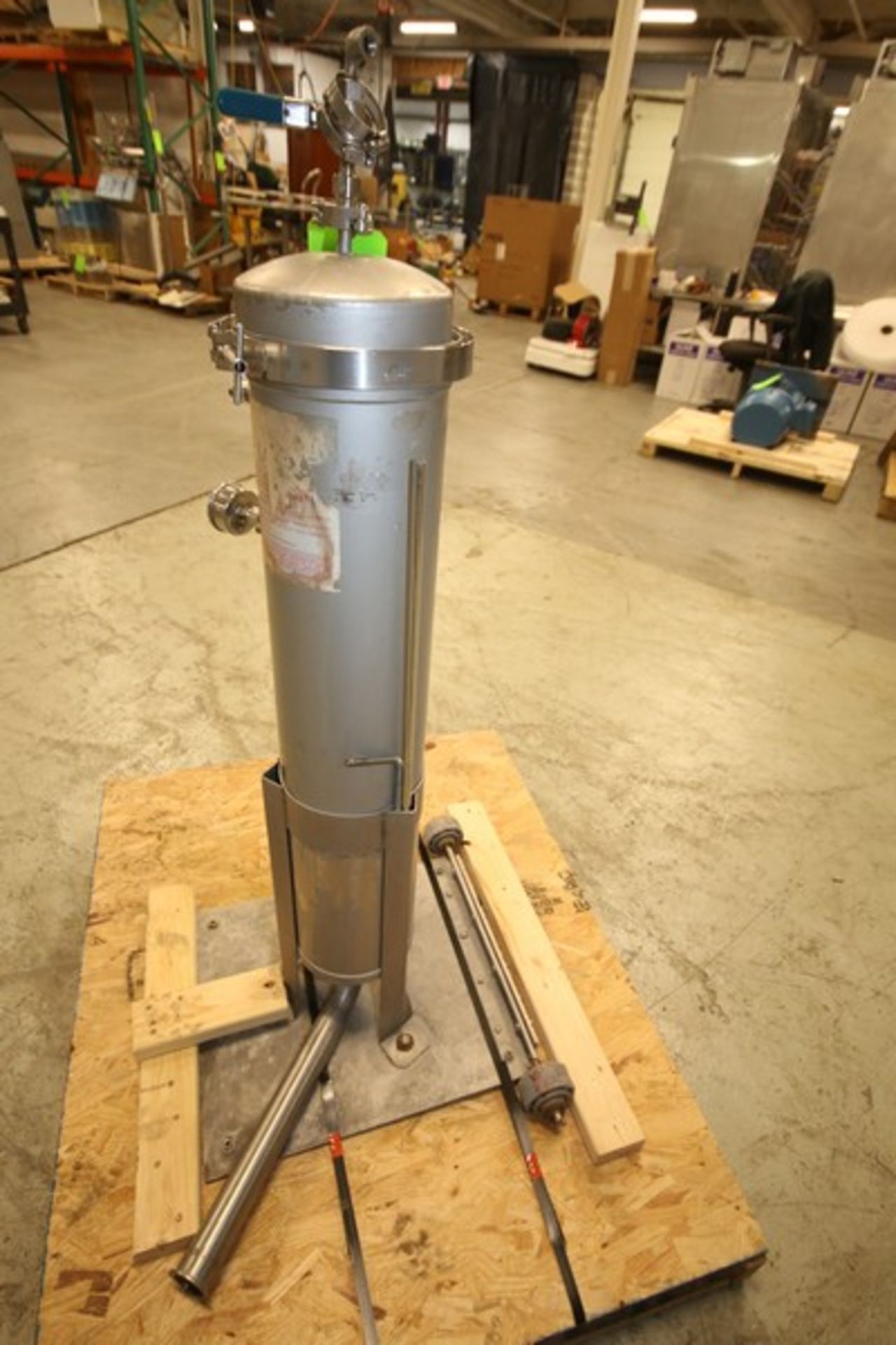 Shelco 40" H x 8" W In-Line Vertical S/S Filter, Model BFS-2C-316-2TC-5TCV, SN 98992, with 2" CT - Image 4 of 6