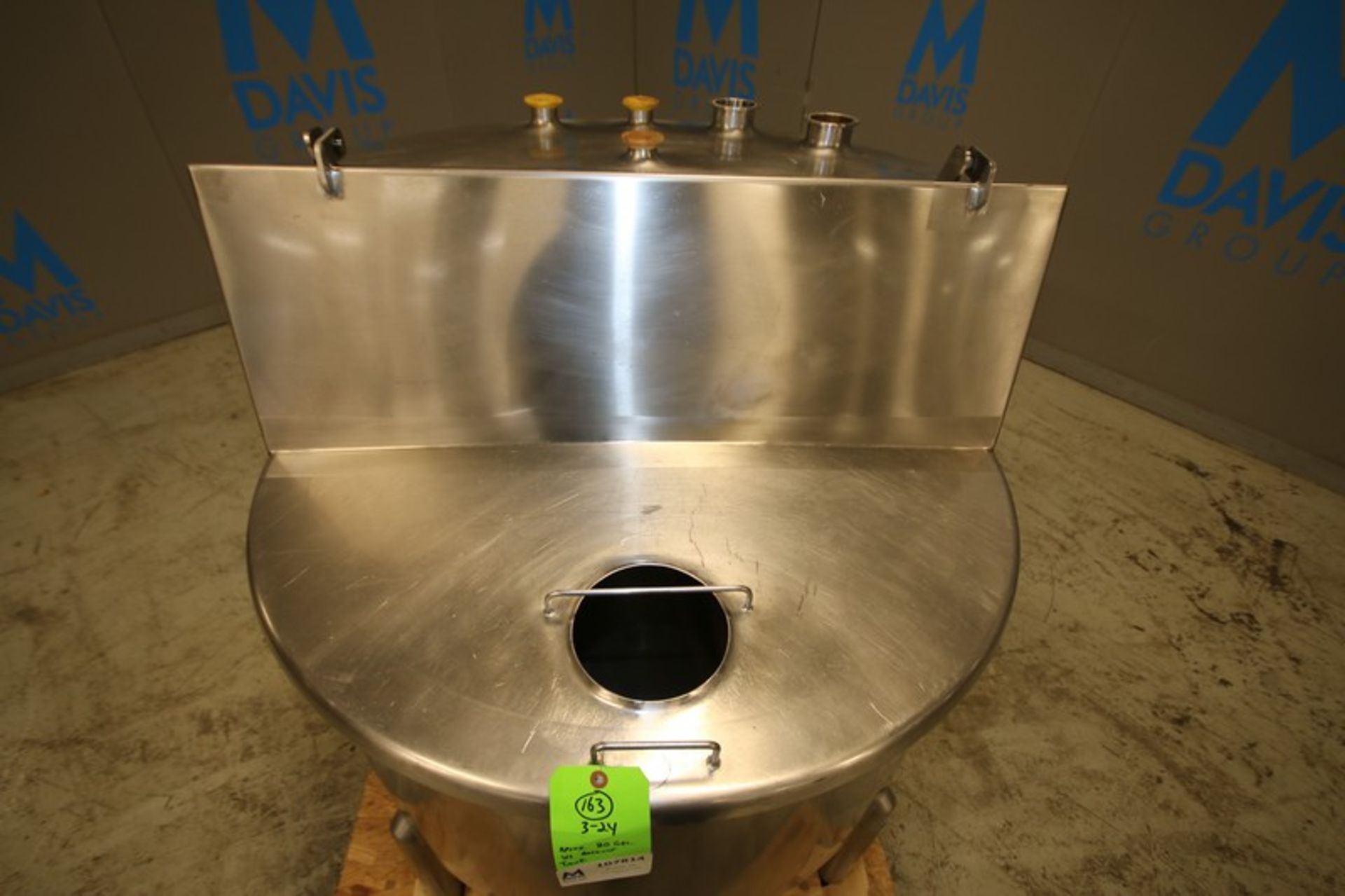 A&B Process 100 Gallon S/S Balance Tank, Model 100-BT, SN 01298301-1, with Hinged Lid & - Image 3 of 7
