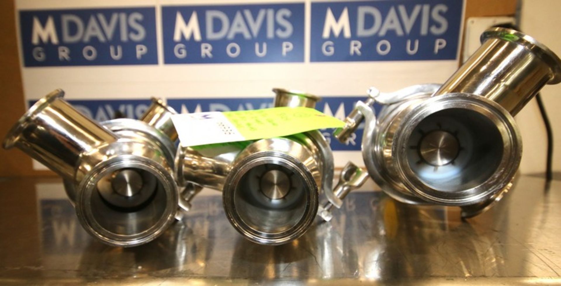 Lot of (3) Tri Clover 2" 3-Way Long Stem S/S Air Valves, Model 761, Clamp Type, with Think Tops ( - Image 5 of 5