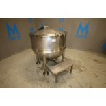 2012 Groen 150 Gallon S/S Jacketed Kettle, Model 150D, SN 75696-1-2, with Hinged Lid, 2" Threaded