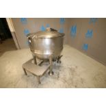 2012 Groen 150 Gallon S/S Jacketed Kettle, Model 150D, SN 75696-1-1, with Hinged Lid, 2" Threaded