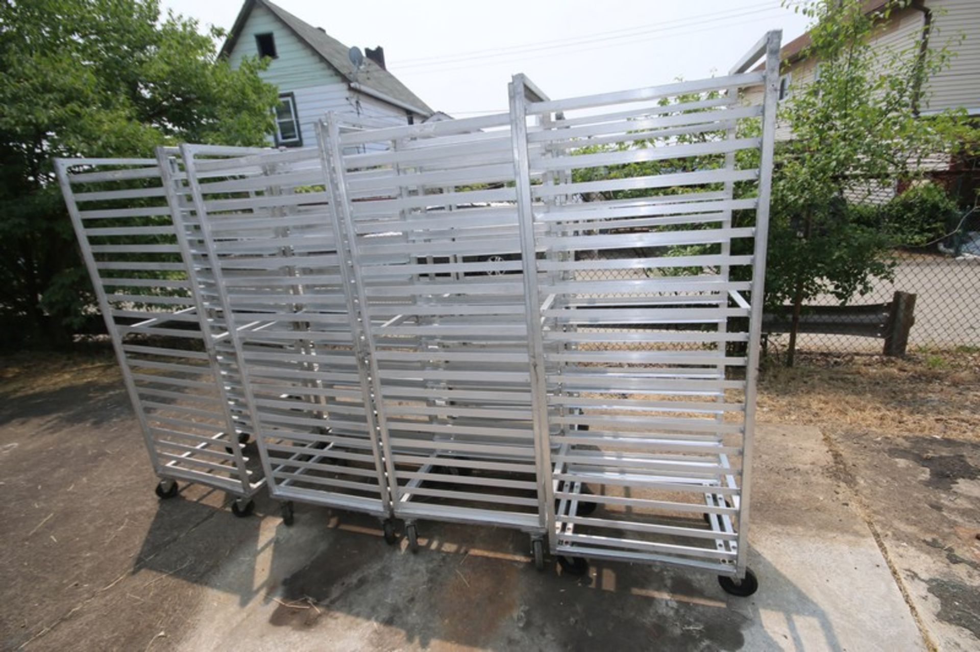 Lot of (8) New Age 20' W x 26" D x 69" H Aluminum Bakery Racks, with 20 Position x 18" W x 25" L - Image 4 of 4