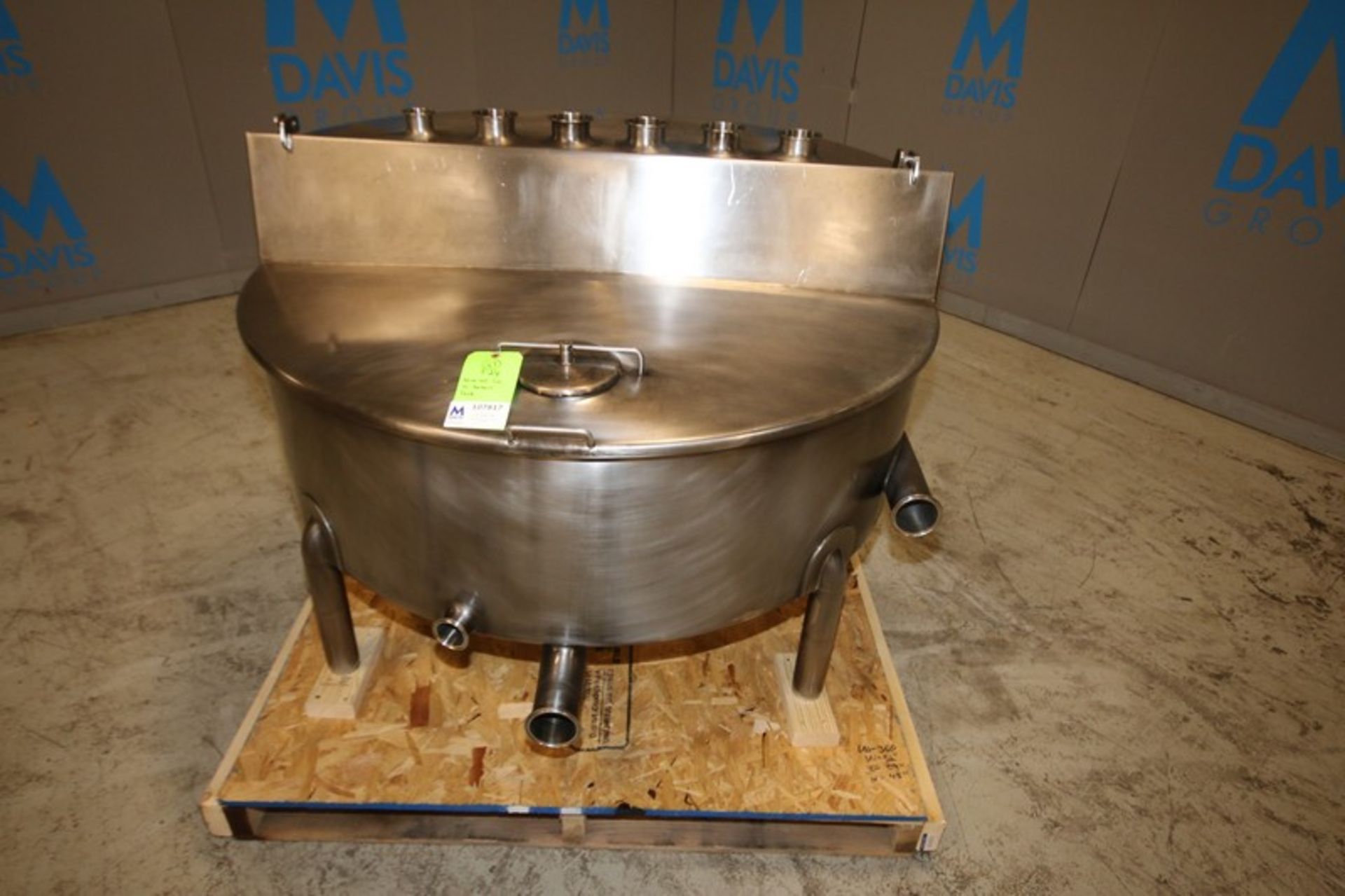 Aprox. 120 Gallon S/S Balance Tank, with Hinged Lid, (6) 2" & 3" CT Top Connections, (4) 2" & 3"