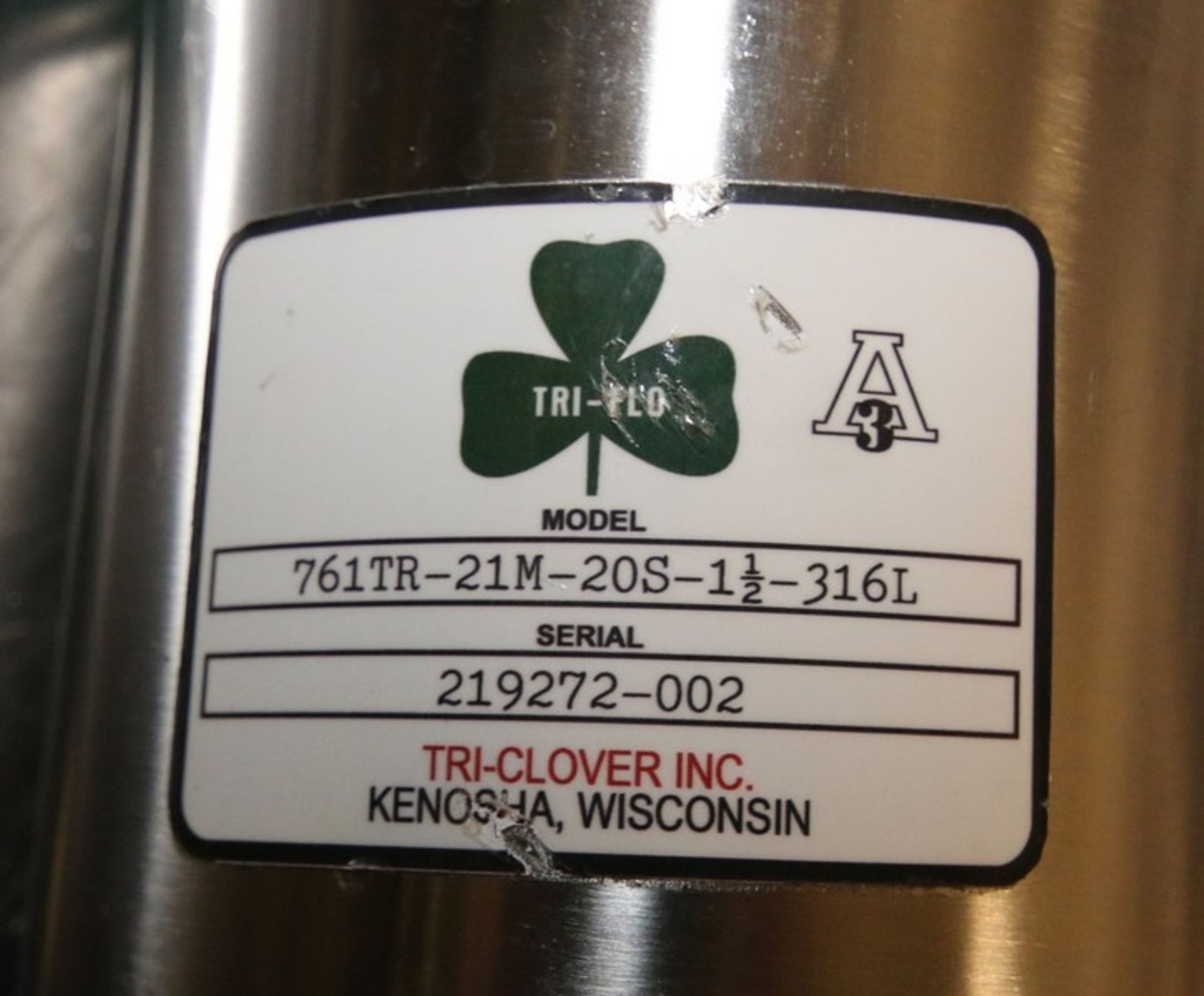 Tri Clover 2.5" 2-Way S/S Air Valve, Model 761, Clamp Type, with Think Top (INV#66941) (Located @ - Image 4 of 4