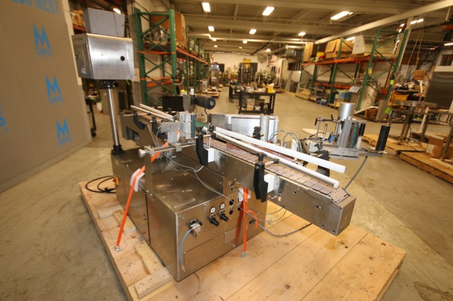 Uni-Pharma Wrap Around S/S Labeler, Model UNI-600, SN J03-030 (11469003), with 4" W conveyor, - Image 9 of 14