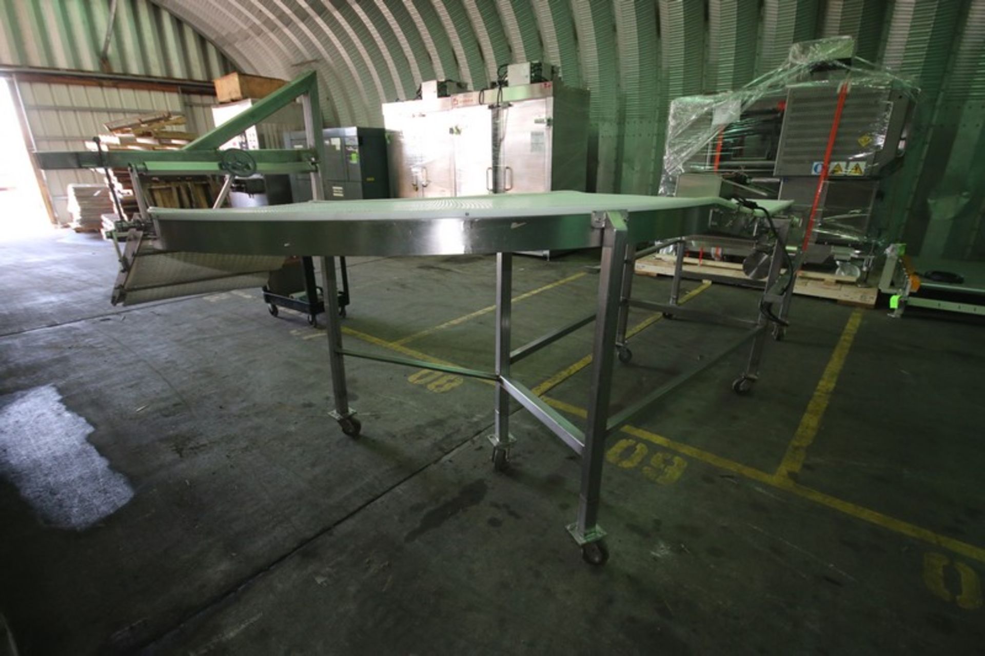 Dawn Aprox 16 ft L Portable S/S Belt Conveyor with 23" W Intralox Type Plastic Chain, 42" to 50" H - Image 6 of 9