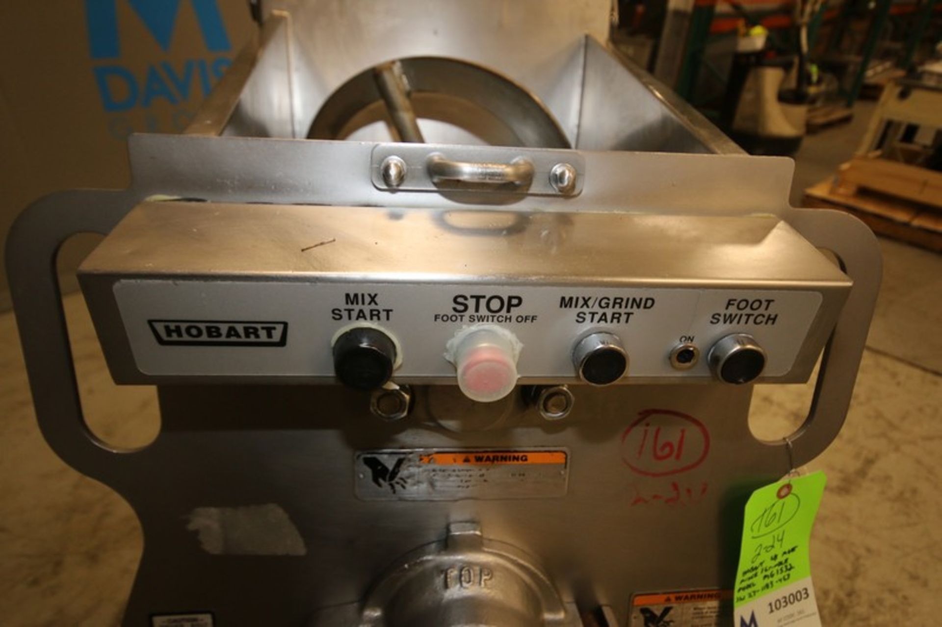 Hobart S/S 150 lb. Capacity Portable Meat Mixer / Grinder, Model MG1532, SN 27-1183-453, with - Image 5 of 8