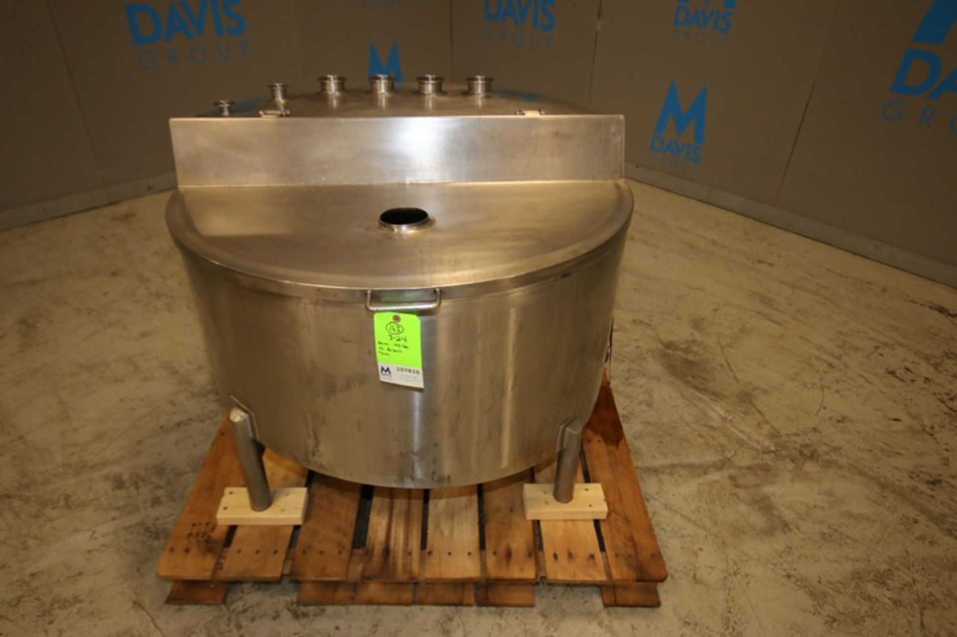 Aprox. 100 Gallon S/S Balance Tank, with Hinged Lid, (6) 1.5", 2.5" CT Top Connections, (3) 2.5" &