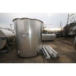 Viatec 1,600 Gallon S/S Vertical Tank, Model OVS, SN 54413-2, Open To, 1.5" CT Bottom Connection, (