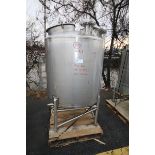 Aprox. 300 Gallon Dome Top, Dome Bottom Vertical S/S Tank with Top Hinged Man Door, Sprayball,
