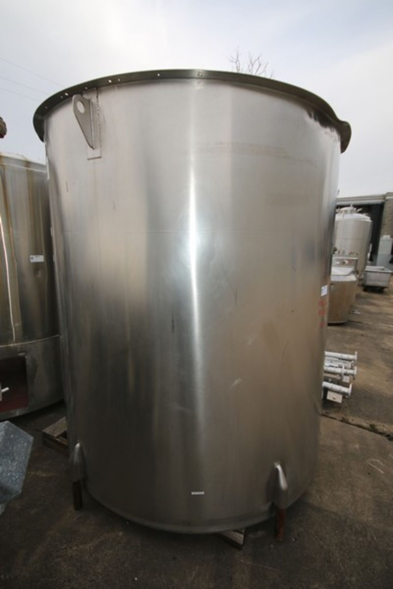 Viatec 1,600 Gallon S/S Vertical Tank, Model OVS, SN 54413-2, Open To, 1.5" CT Bottom Connection, ( - Image 5 of 8