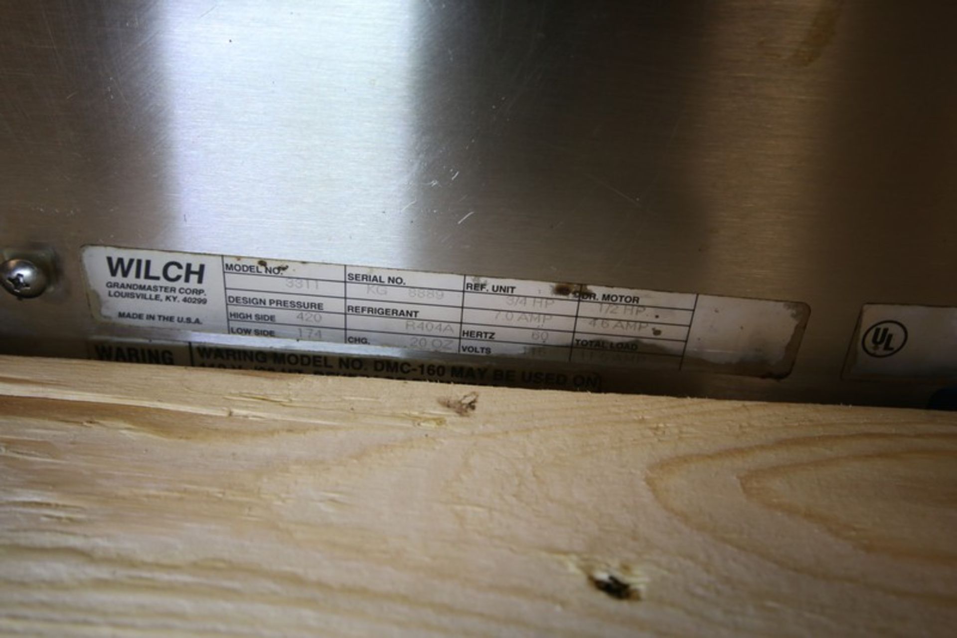 Wilch S/S Barrel Freezer, Model 3311, SN KG 8889, R404A Refrigerant, 115V (INV#101776) (Located @ - Bild 8 aus 8