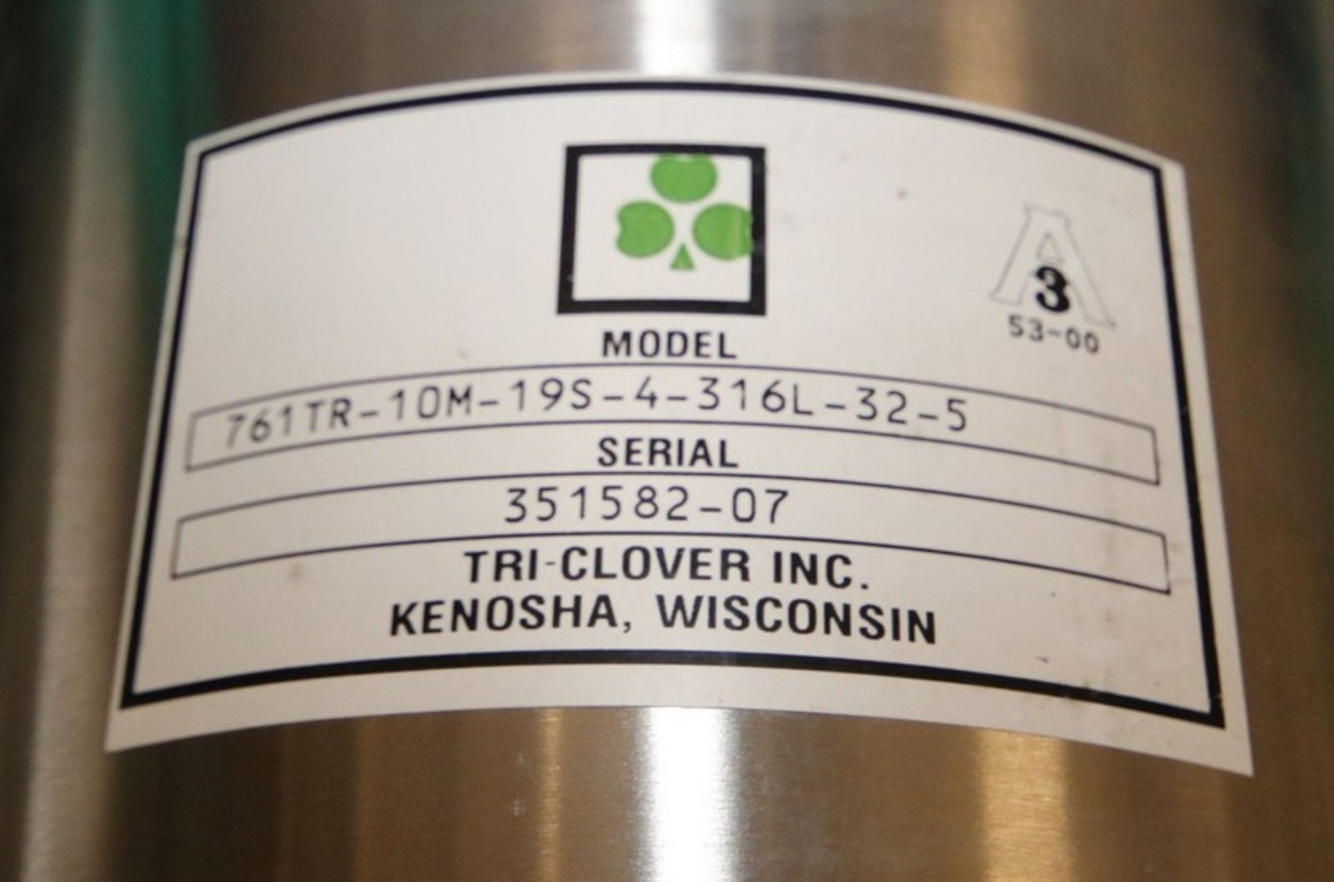 Lot of (4) Tri Clover 4" 2-Way S/S Air Valves, Model 761TR-10M-19S-4-316L-32-5, SN 35182-05, - Image 7 of 8