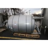 Aprox. 800 Gallon Dome Top, Dome Bottom Vertical S/S Tank, Single Wall, with(2) Vertical Agitator