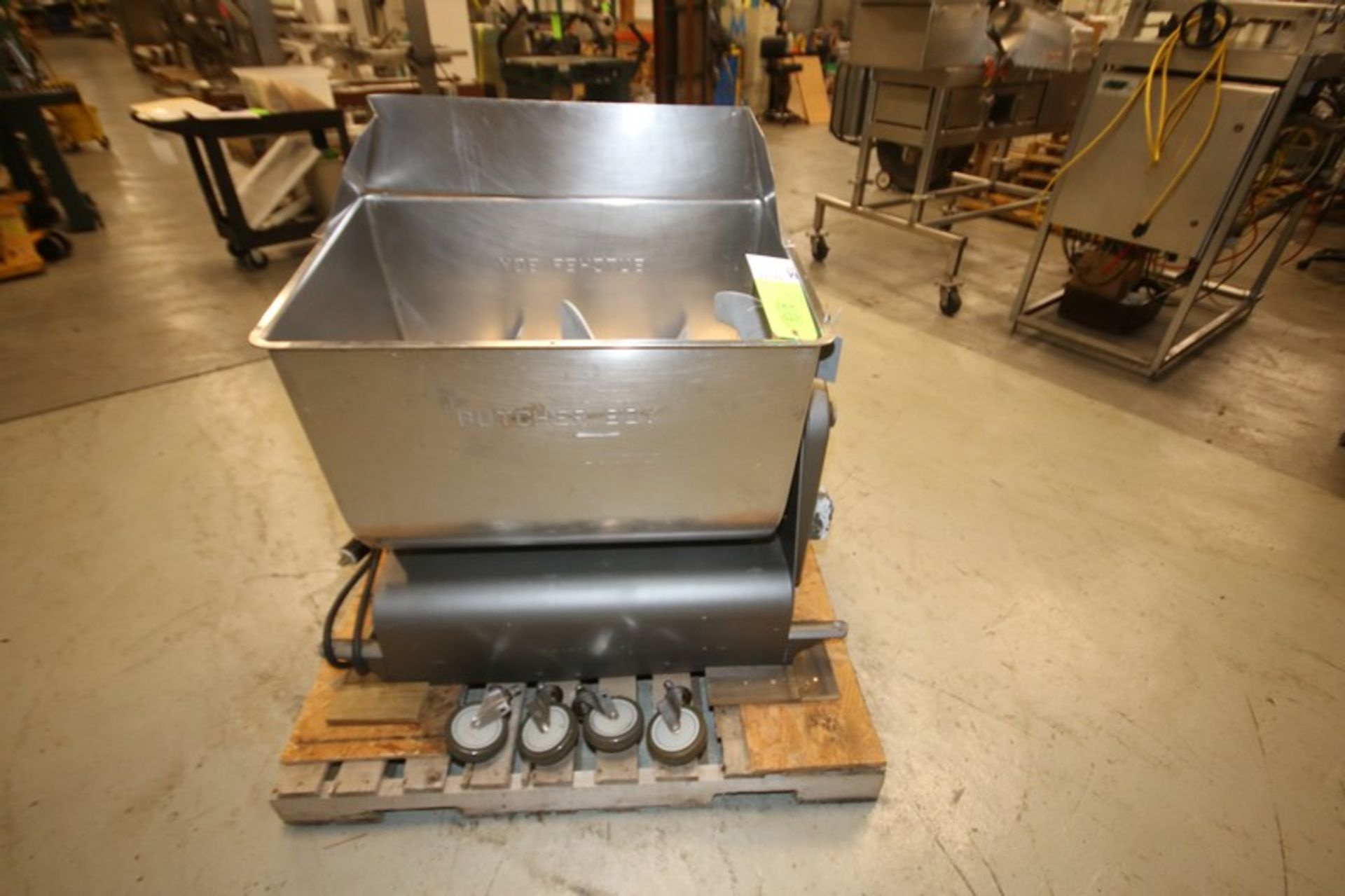 Butcher Boy 31" L x 20" W x 23" D Horizontal S/S Meat Mixer, Possibly Model 150, with Casters, ( - Image 5 of 7