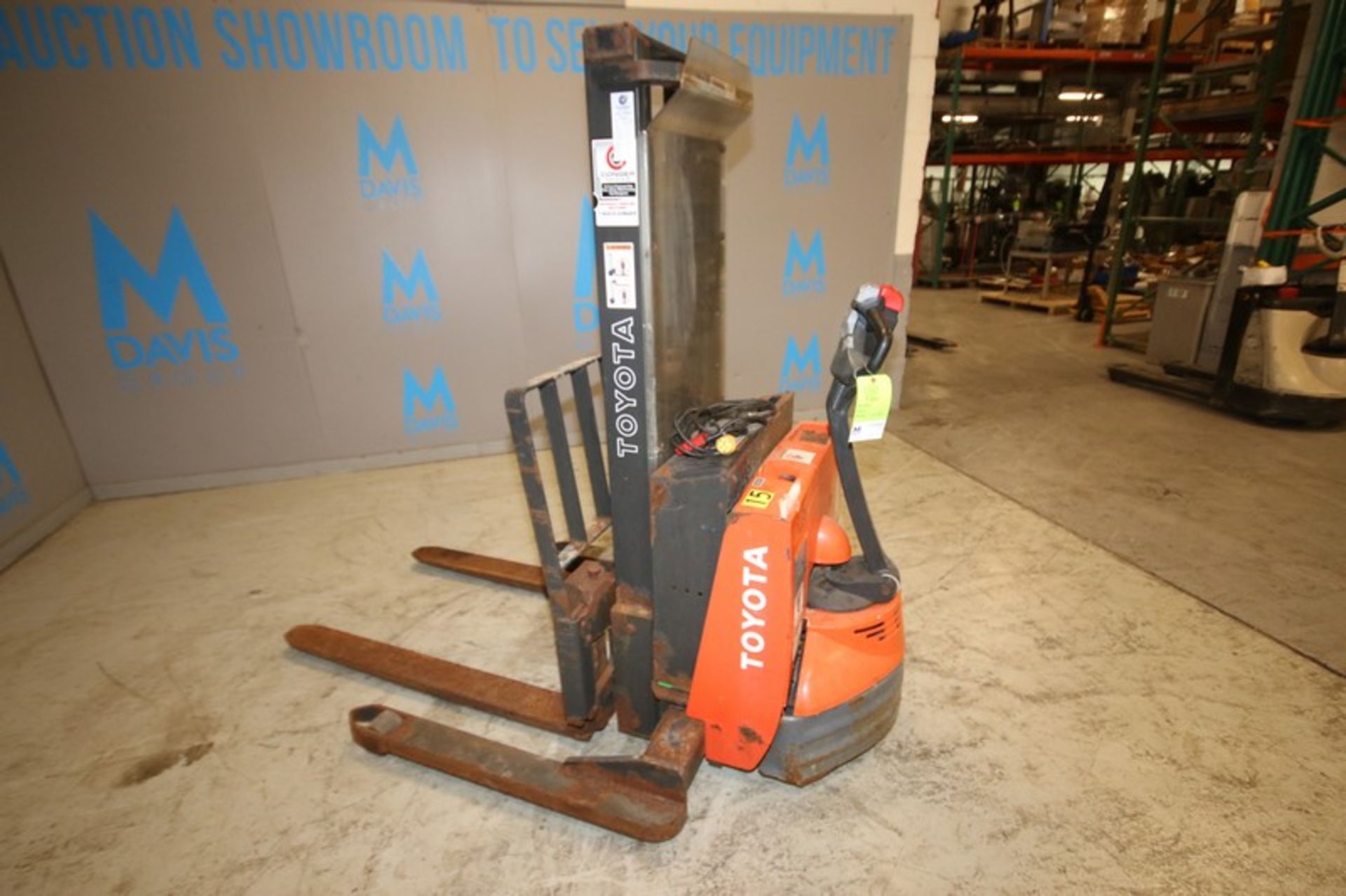 Toyota 2.500 lb. 24V Electric Pallet Stacker, Model 7BWS13, SN7BWS13, SN 7BWS13-41193, with Self