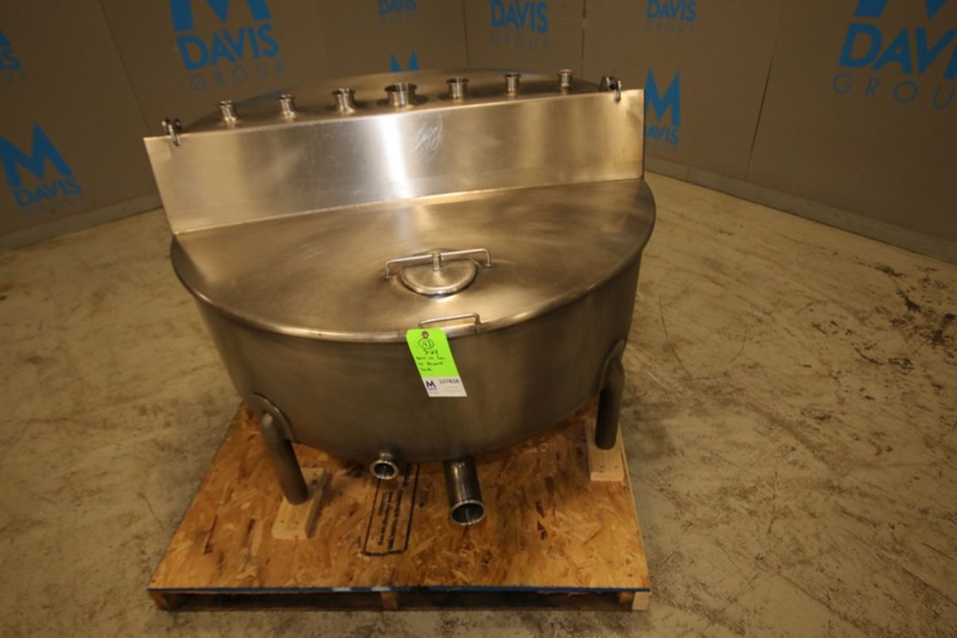 Aprox. 110 Gallon S/S Balance Tank, with Hinged Lid, (7) 1.5", 2" & 3" CT Top Connections, (5)