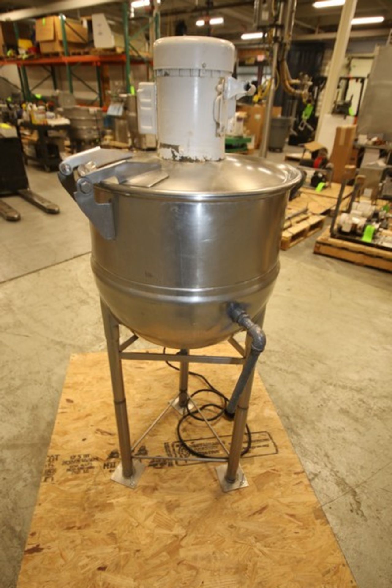 Groen 20 Gallon Jacket S/S Kettle, Model FT 20 SP, SN 31923 N, with 1/2 hp / 1725 rpm Top Mounted - Image 5 of 9