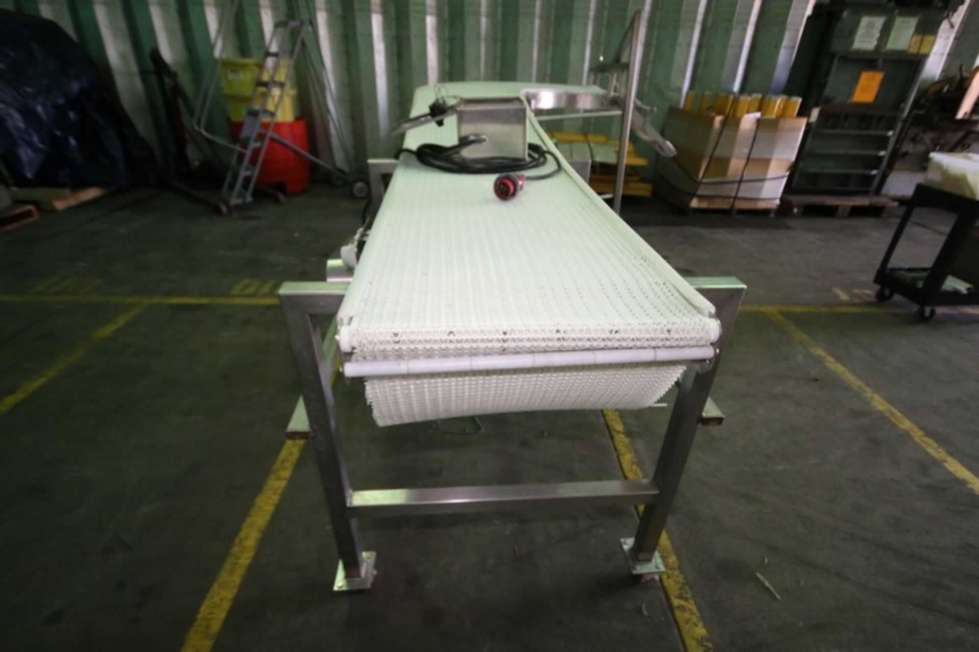 Dawn Aprox 16 ft L Portable S/S Belt Conveyor with 23" W Intralox Type Plastic Chain, 42" to 50" H - Image 3 of 9