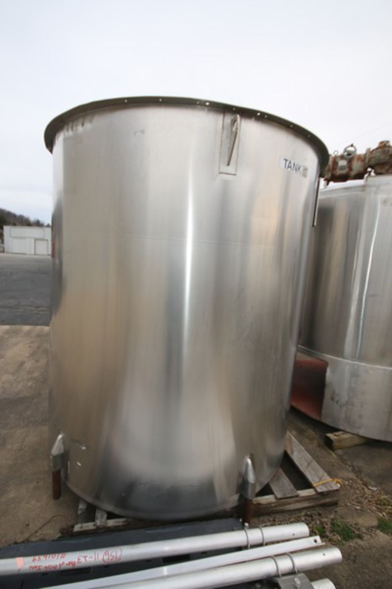 Viatec 1,600 Gallon S/S Vertical Tank, Model OVS, SN 54413-2, Open To, 1.5" CT Bottom Connection, ( - Image 3 of 8