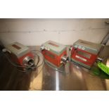 Lot of (3) Process Data PD340 Flow Transmitters / Flow Meters, 1.5" & 2" Clamp Type, Size C38 & C51,