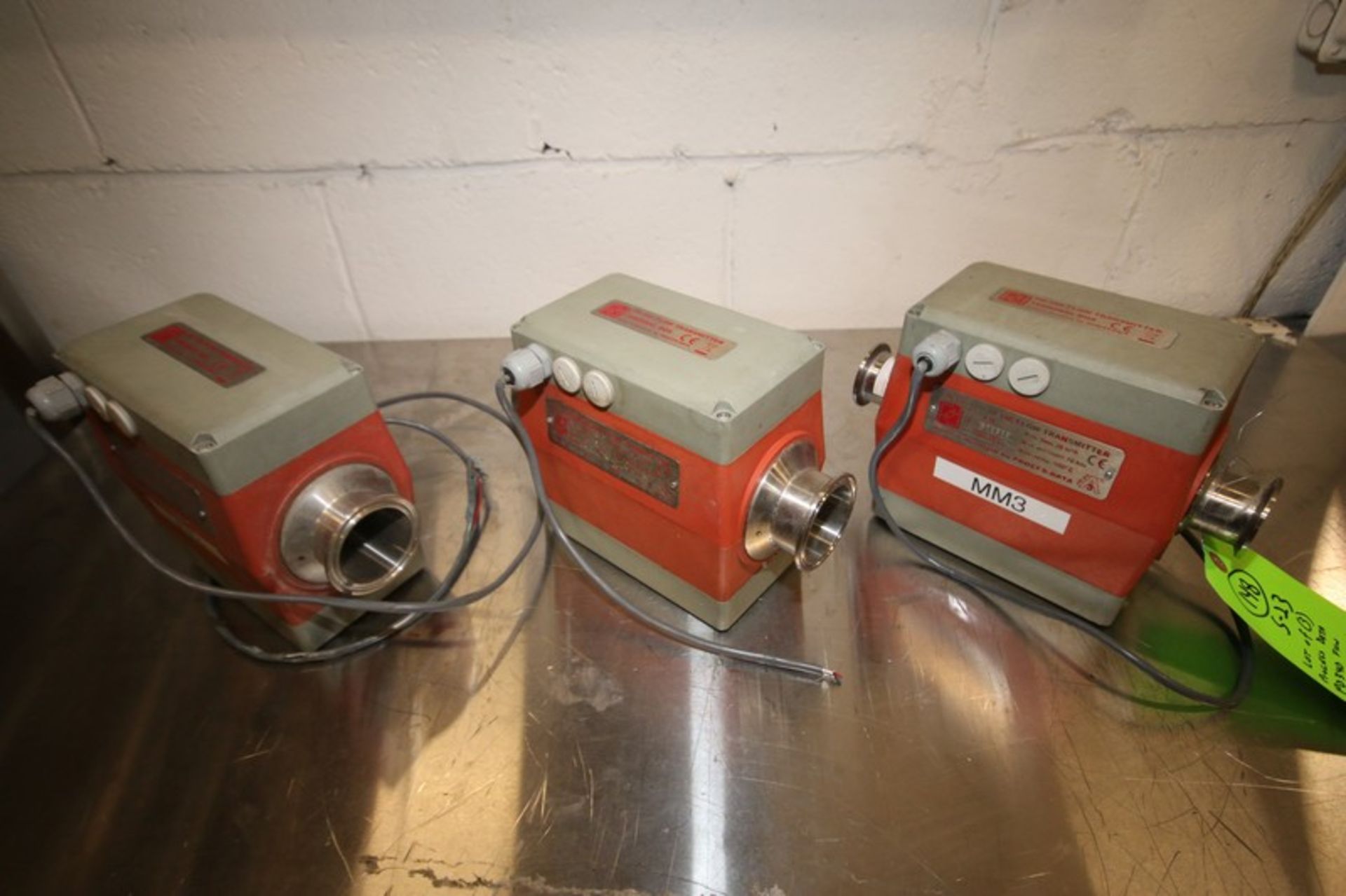 Lot of (3) Process Data PD340 Flow Transmitters / Flow Meters, 1.5" & 2" Clamp Type, Size C38 & C51,