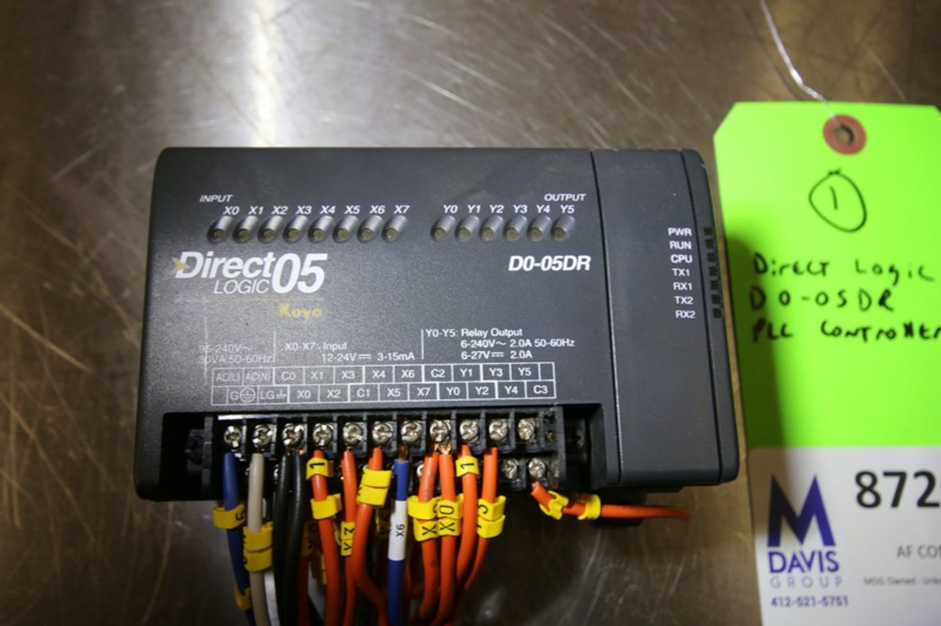 Direct Logix D0-05DR PLC Controller (INV#87202)(Located @ the MDG Auction Showroom in Pgh., PA)( - Image 2 of 3