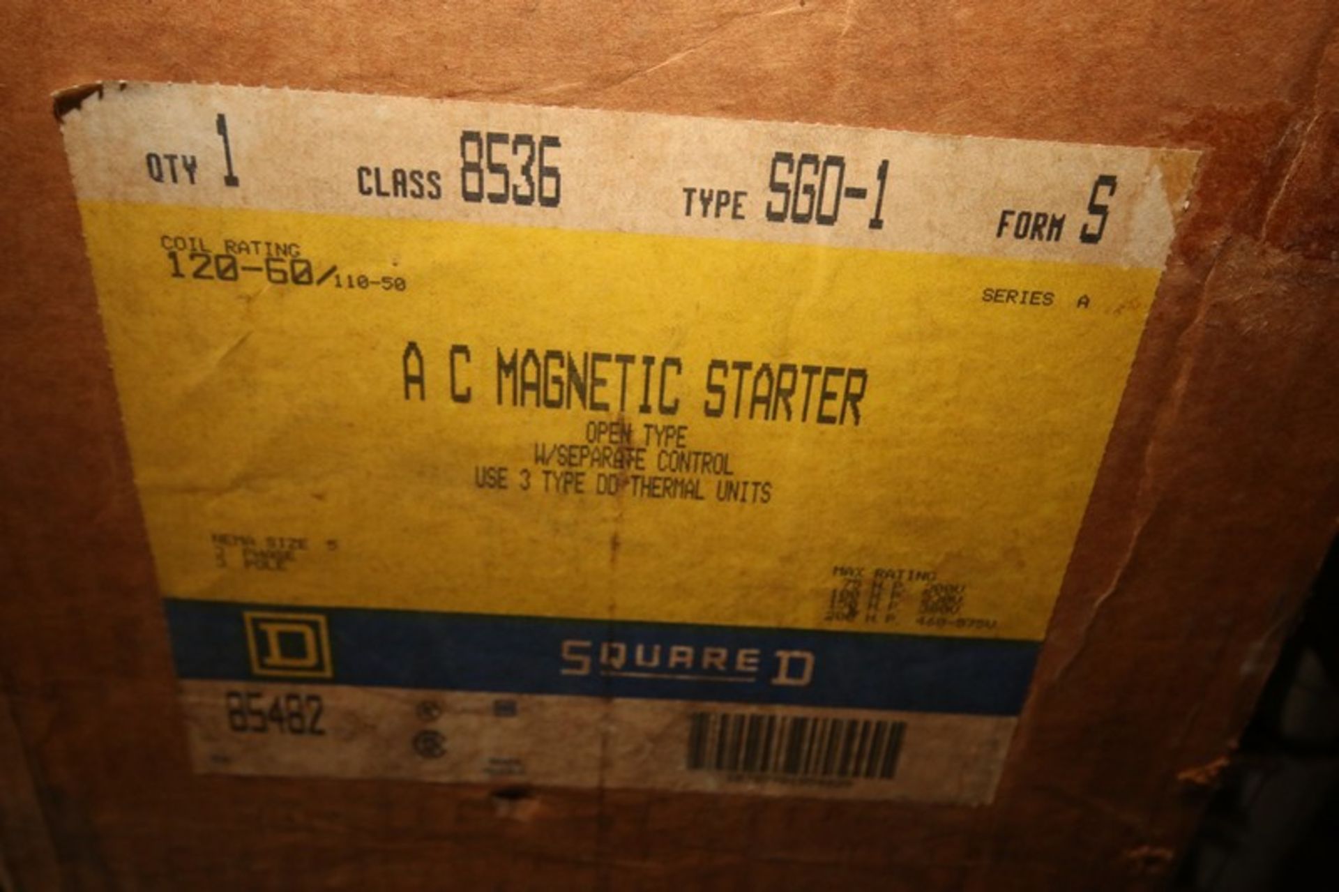 NIB Square D Size 5 AC Magnetic Starter, Class 8536, Type S60-1, Form S (INV#78008)(Located @ the - Bild 2 aus 2