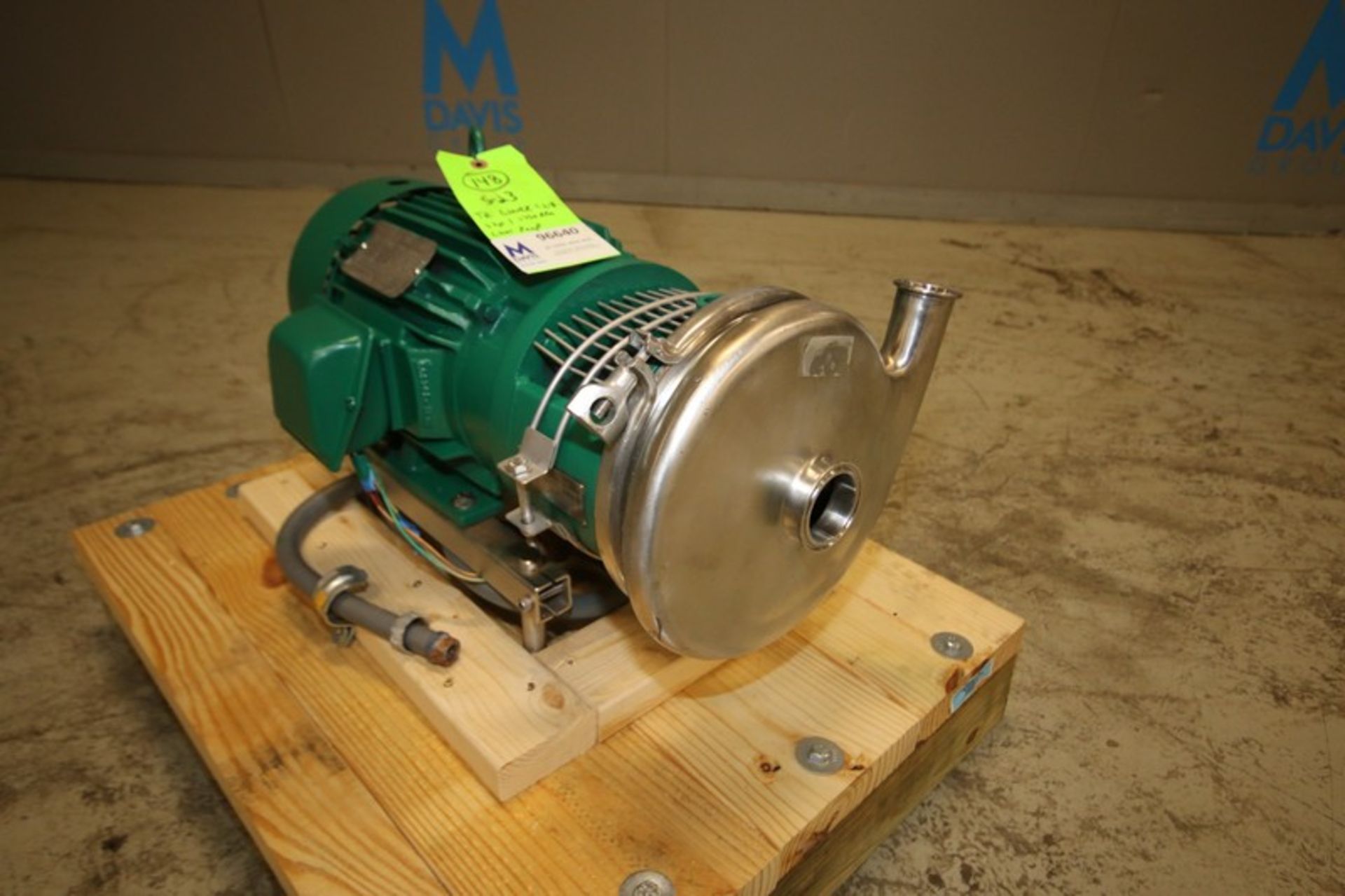 Tri Clover 5 hp Centrifugal Pump, with 2" x 1.5" CT S/S Head, 1750 RPM Motor, 230/460V (INV#