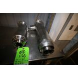 Lot of (2) 2" & 2.5" S/S On-Line Filters, 16" & 18" L. Clamp Type (INV#99183) (Located @ the MDG