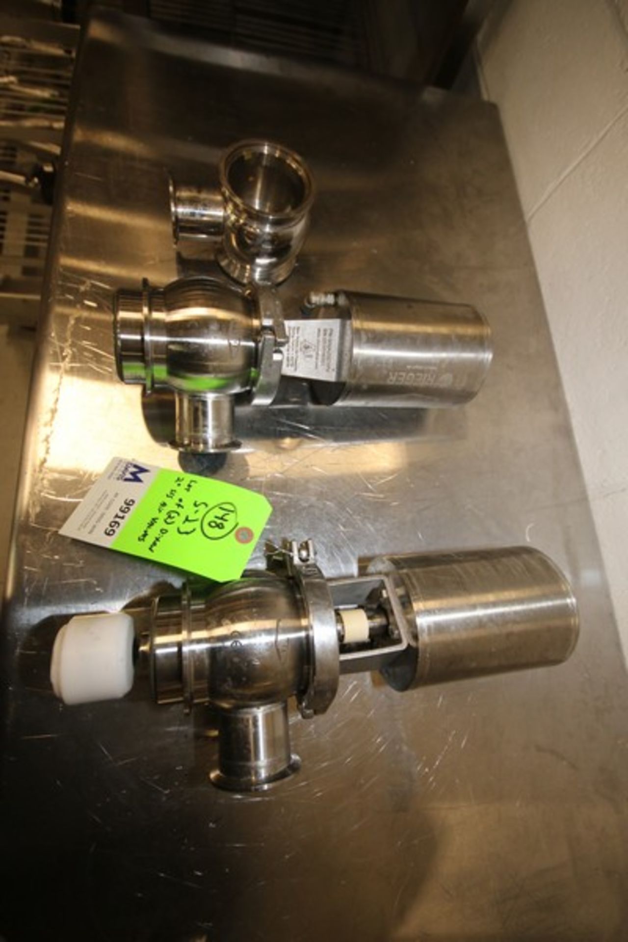 Lot of (2) Dixon 2'" S/S Air Valves, Clamp Type, Type SSV-UBLC20, Includes Spare Body Assembly ( - Image 2 of 2
