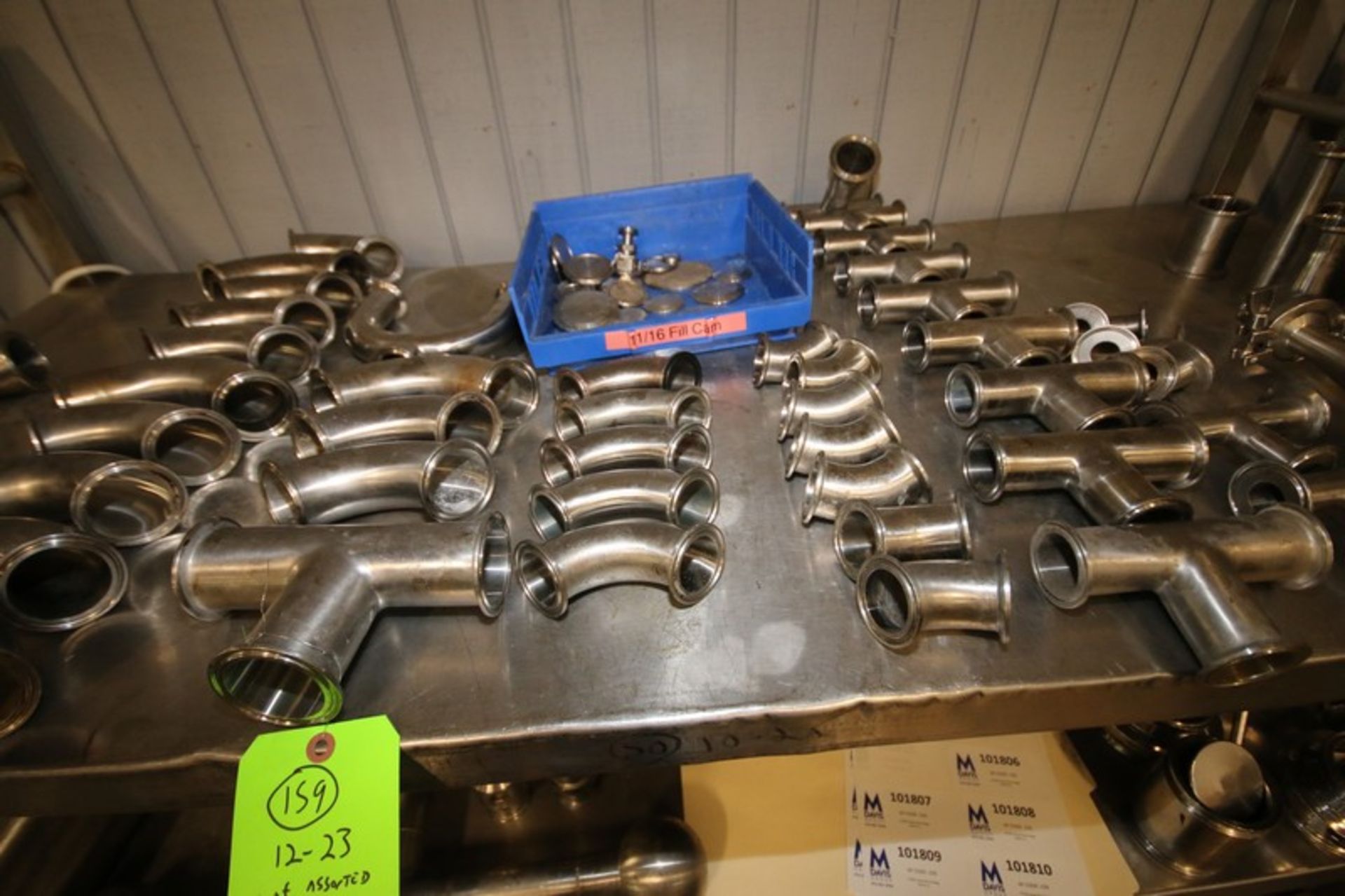 Lot of 60+ Pieces of 1.5", 2", 2.5" & 3" Assorted S/S Clamp Type Fittings, Including Reducers, - Image 3 of 4