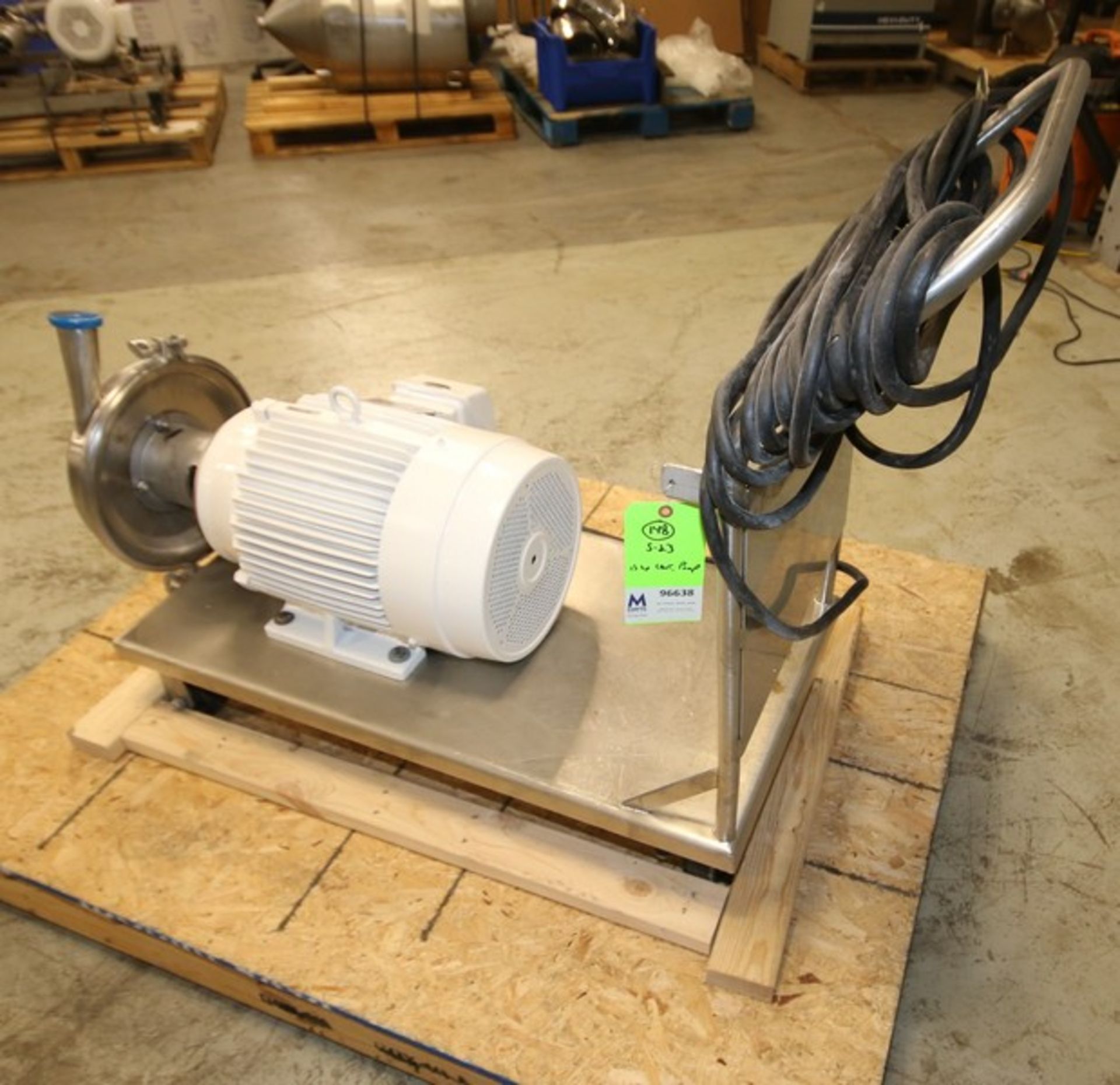 Alfa Laval 15 hp Portable Centrifugal Pump, with 3" 2" CT S/S Head, with Sterling 3510 RPM Motor, - Bild 7 aus 8