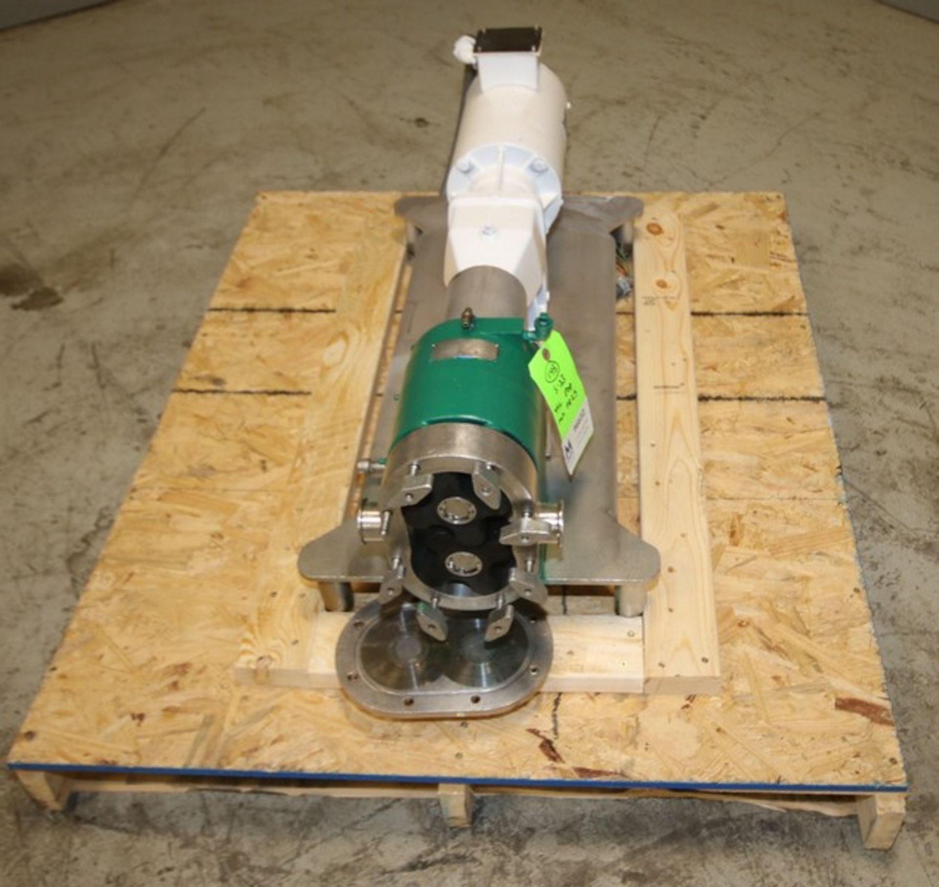 Tri Clover Positive Displacement Pump, Model PR25-1 1/2M-UC4-ST-S, S/N X3883, with 1 1/2" CT Head