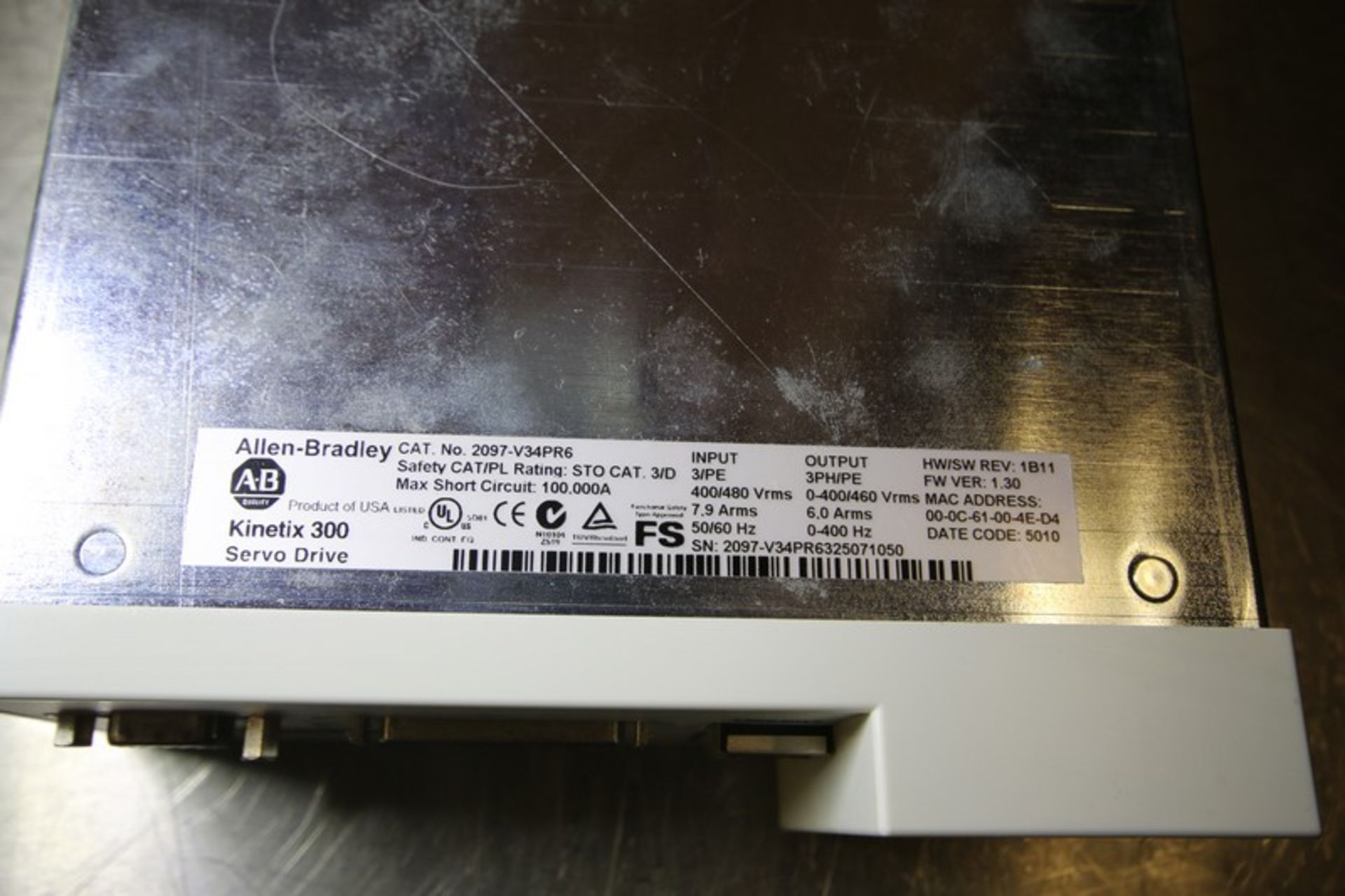 Allen Bradley Kinetix 300 Servo Drive, Cat. No. 2097-V34PR6, 200/230V (INV#88432)(Located @ the - Image 3 of 3